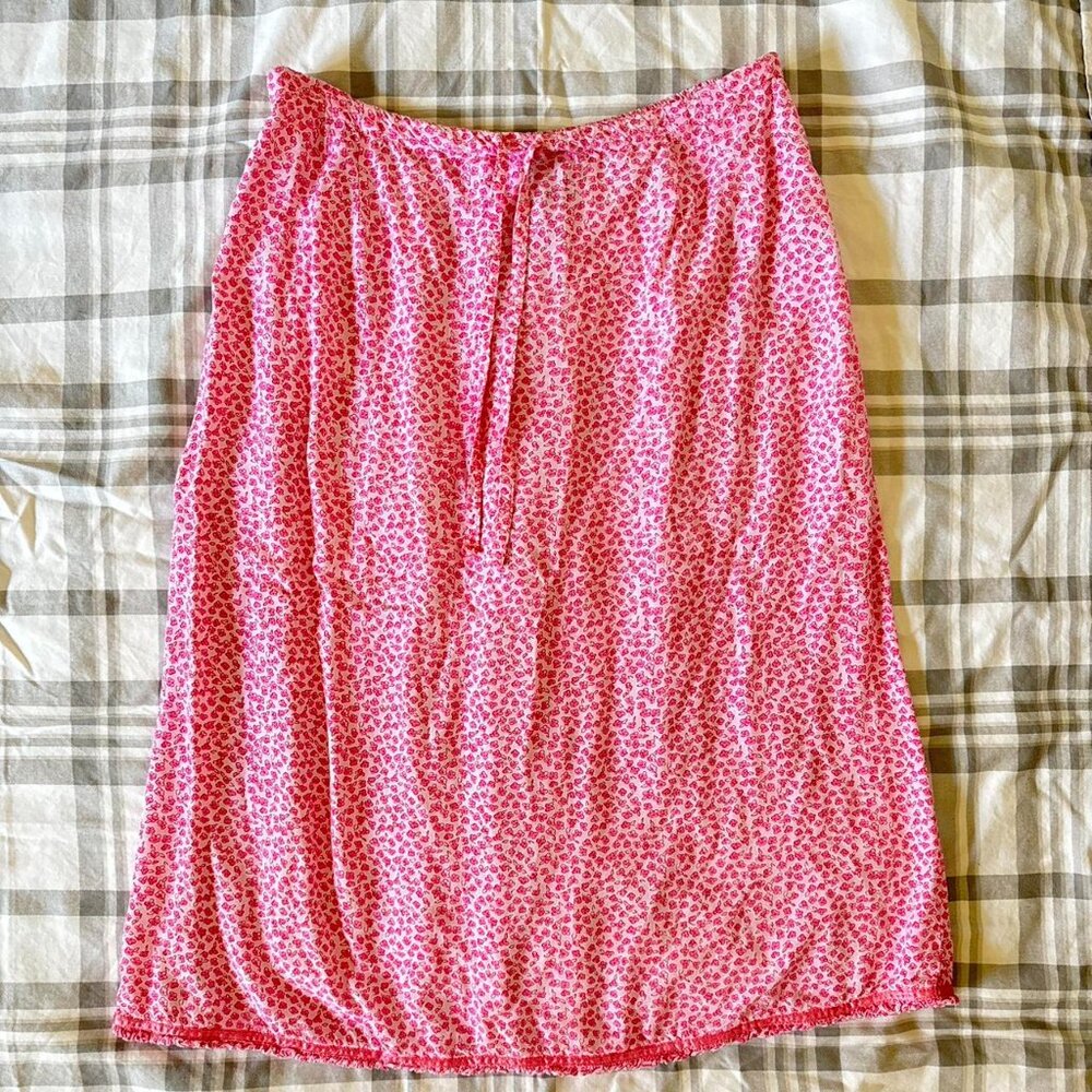 y2k pink floral skirt